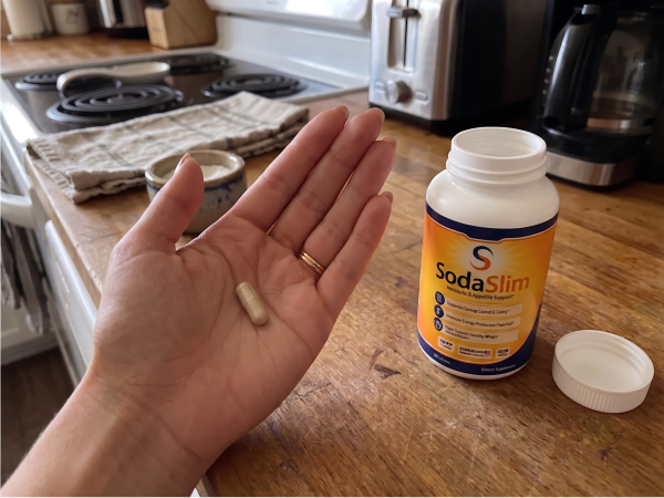 SodaSlim supplement bottle and capsule